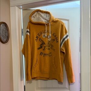 American Eagle Outfitters Mustard Graphic Hoodie